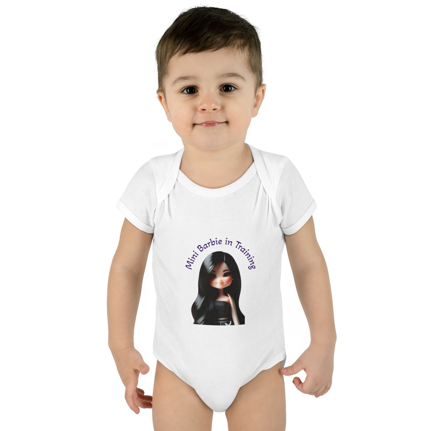 Cute Baby Bodysuit, Mini Barbie in Training Infant Clothes