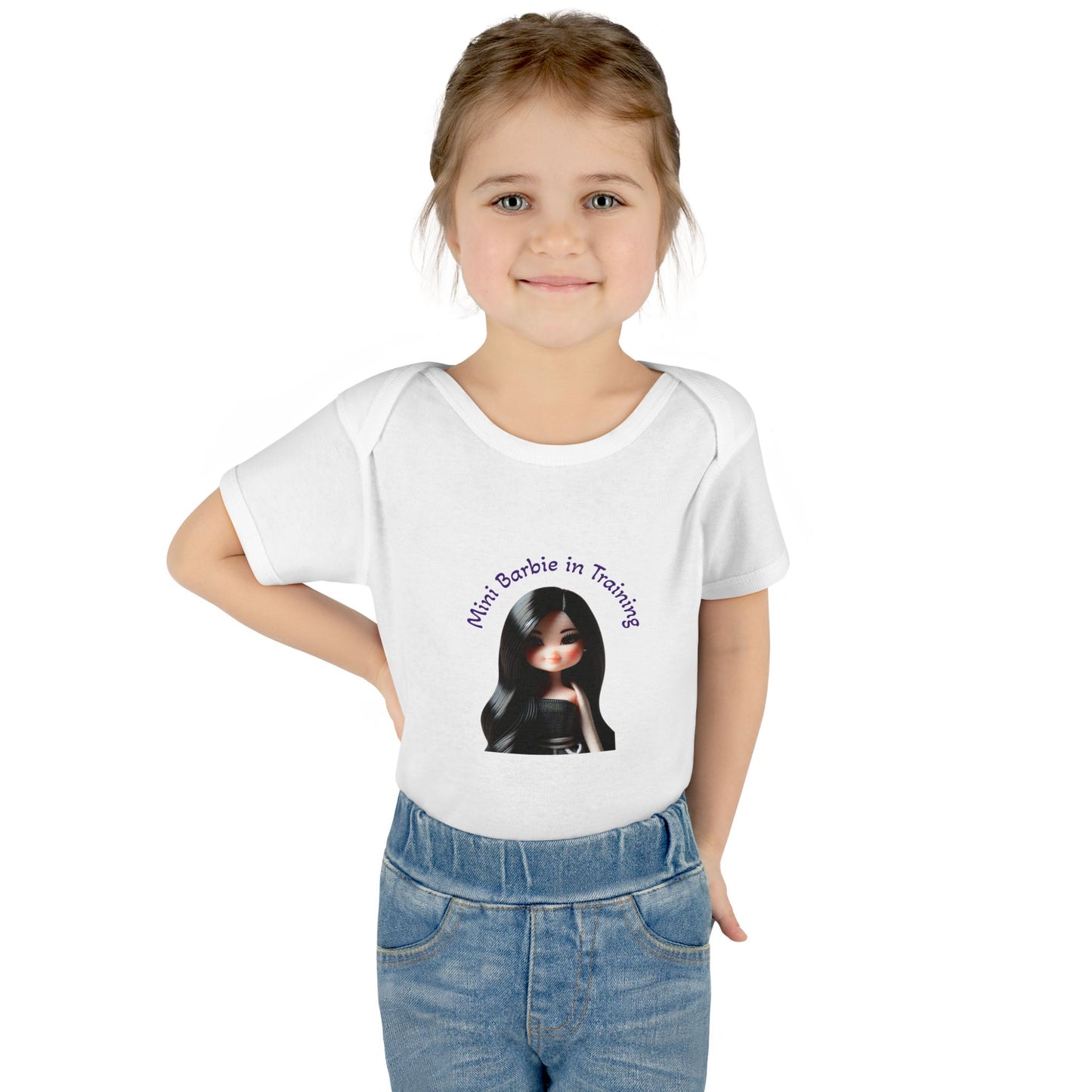 Cute Baby Bodysuit, Mini Barbie in Training Infant Clothes