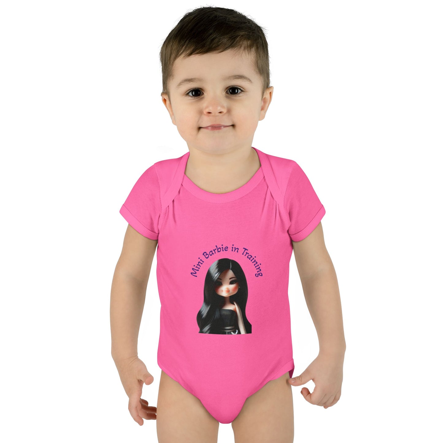 Cute Baby Bodysuit, Mini Barbie in Training Infant Clothes